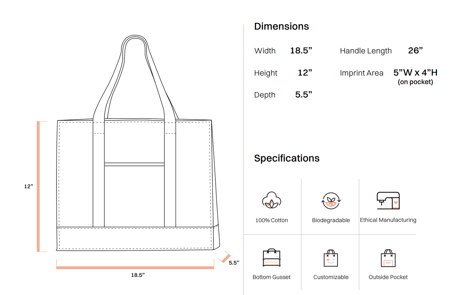 Medium Deluxe Canvas Tote