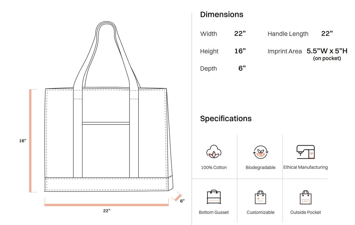 Jumbo Deluxe Canvas Tote