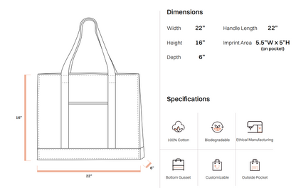 Jumbo Deluxe Canvas Tote